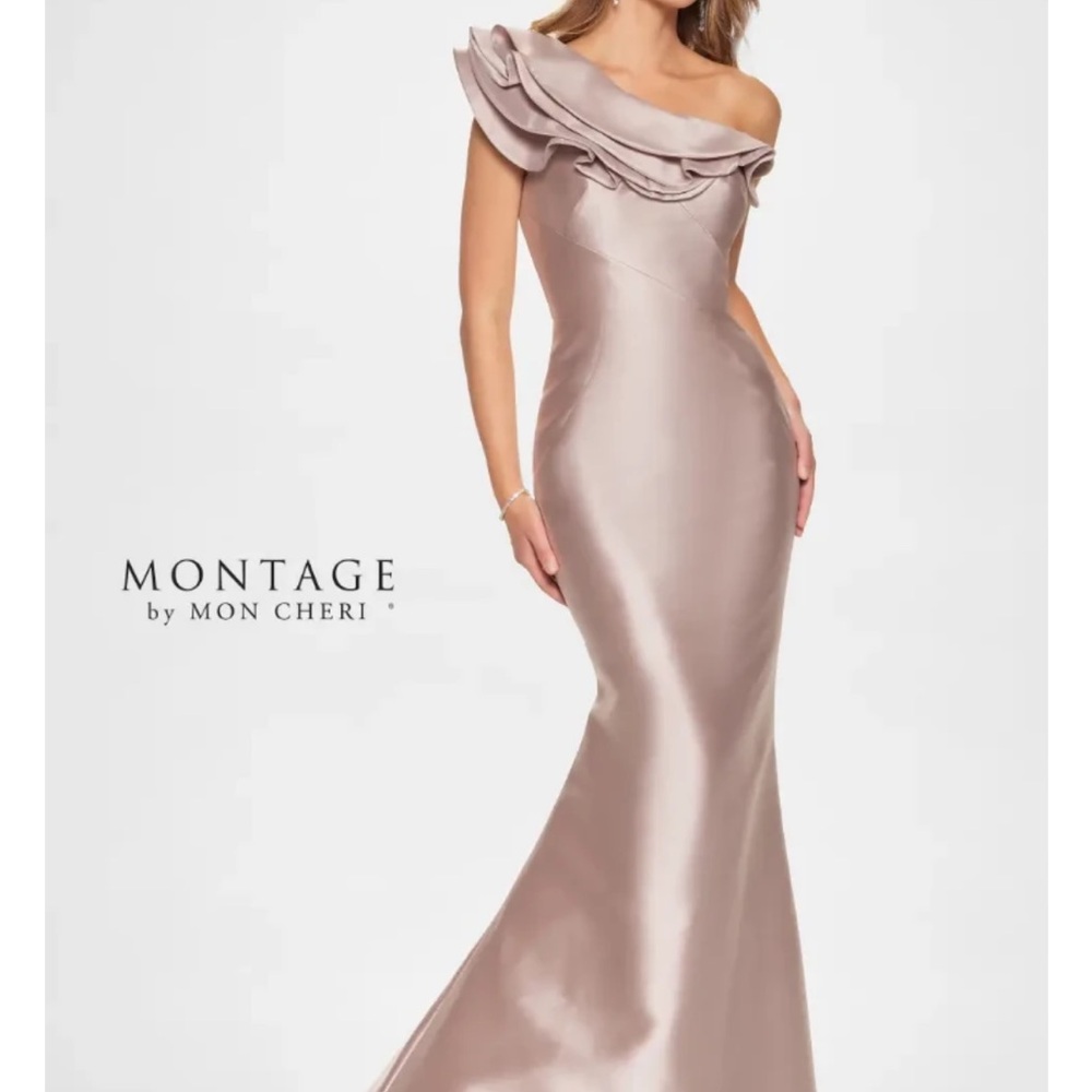 Montage by Mon Cheri One-Shoulder Blush Dress